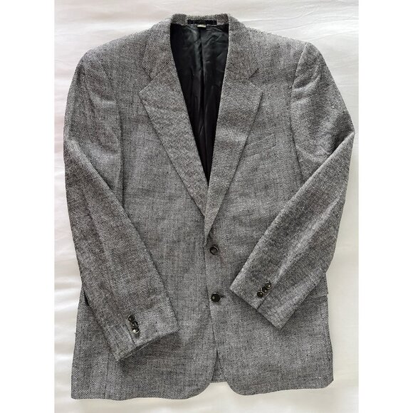 Harry Lebow 100% Silk Sz 41R Herringbone 2-Button Sport Coat Blazer Jacket Korea - Picture 1 of 16